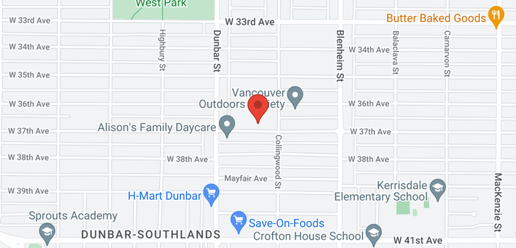 map of 3531 W 37TH AVENUE